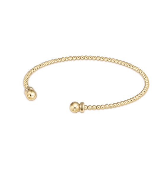 Classic Gold 2mm Bead Cuff - Gold