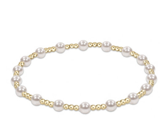 Egirl Classic Sincerity Pattern 4mm Bead Bracelet - Pearl