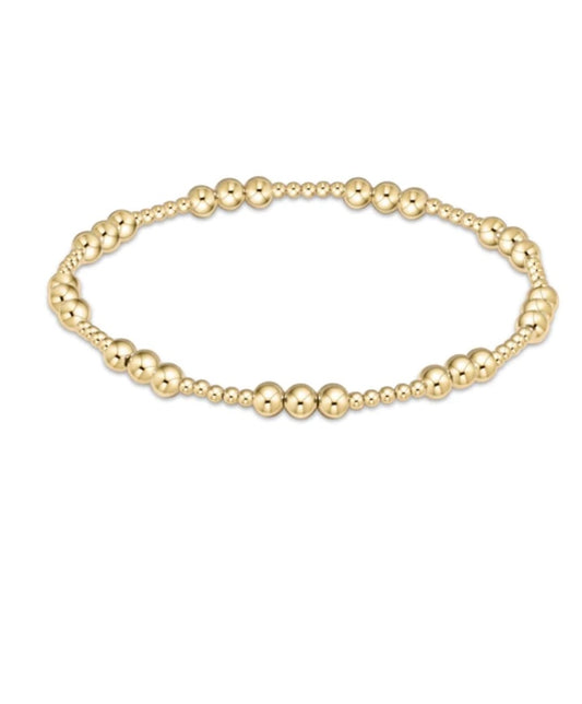 Classic Joy Pattern 4mm Bead Bracelet - Gold