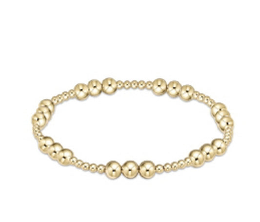 Classic Joy Pattern 5mm Bead Bracelet - Gold