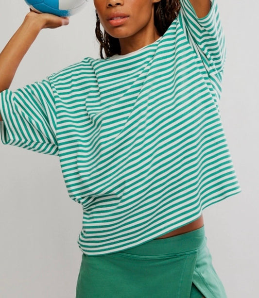 Stripe Tackle Tee Court Stripe Green