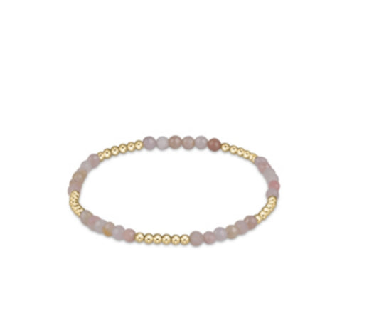 Blissful Pattern 2.5mm Bead Bracelet Pink Opal