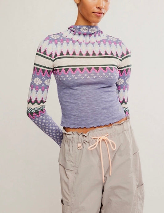 Printed Breathe Easy Printed Layer Plaid Fairisle Graph