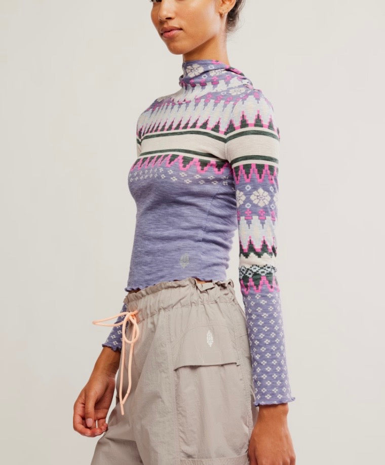 Printed Breathe Easy Printed Layer Plaid Fairisle Graph