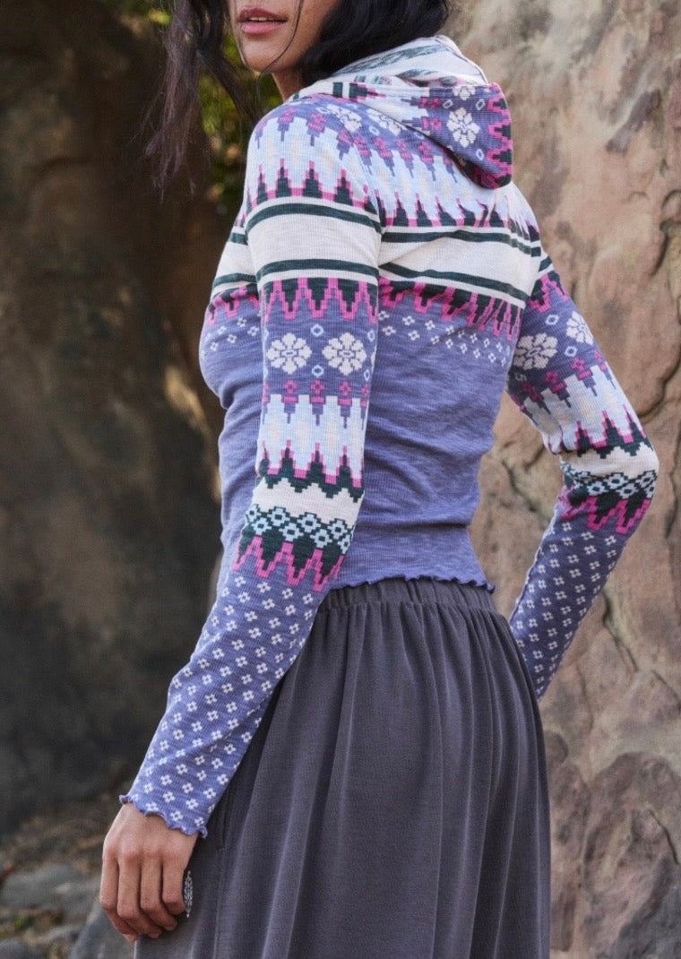 Printed Breathe Easy Printed Layer Plaid Fairisle Graph