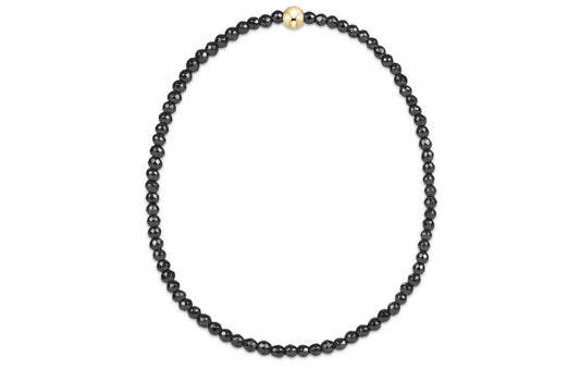 faceted hematite 2mm bead bracelet