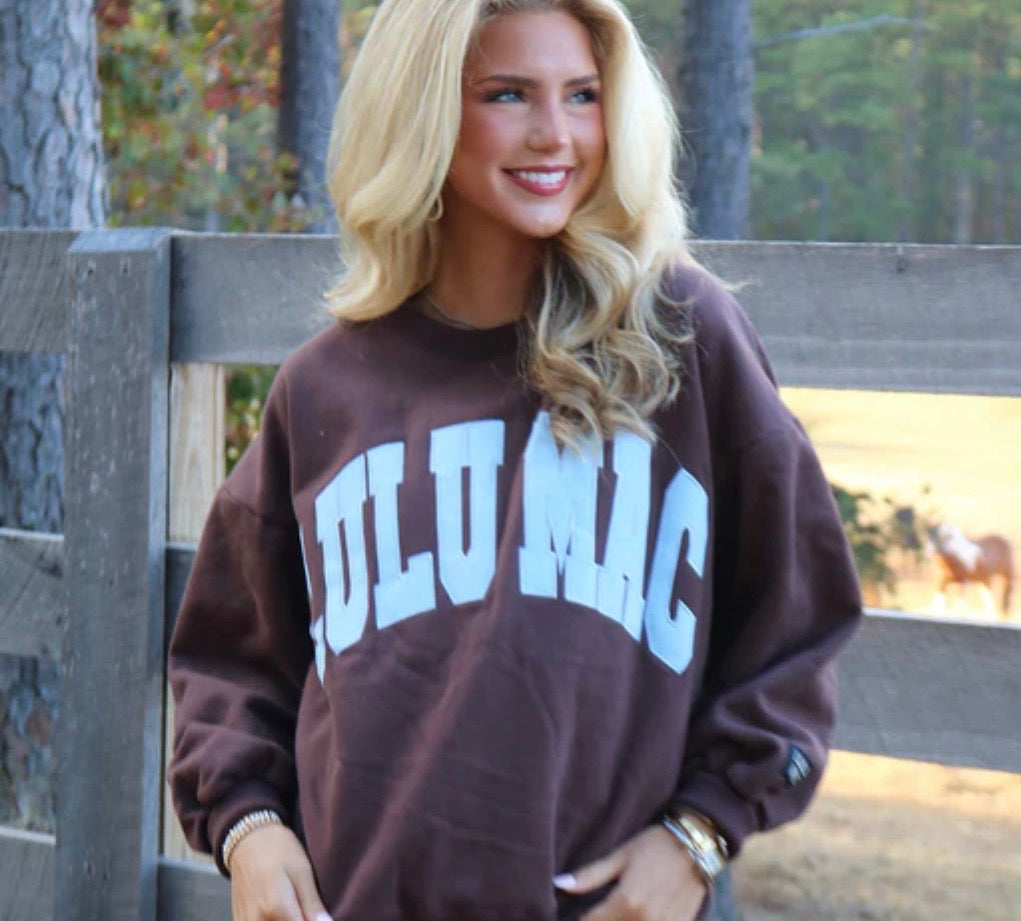 Brown With Blue Stitch LuLu Mac Sweatshirt