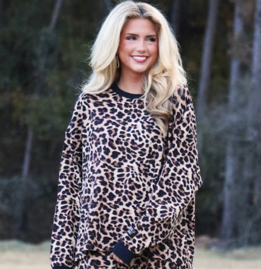 LuLu Mac Waffle Top Leopard