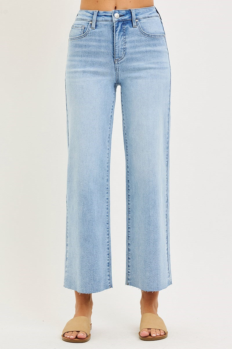 Light Robin HR Crop Wide Leg Jeans