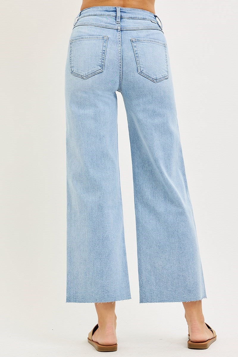Light Robin HR Crop Wide Leg Jeans