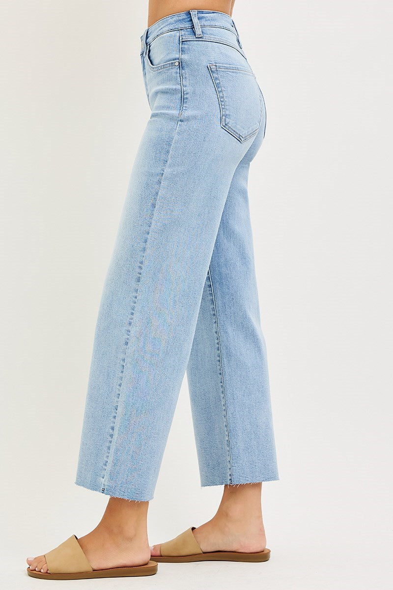 Light Robin HR Crop Wide Leg Jeans