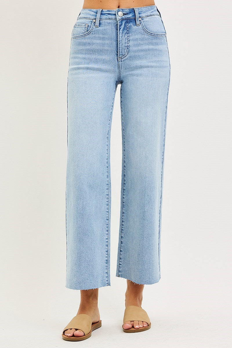 Light Robin HR Crop Wide Leg Jeans