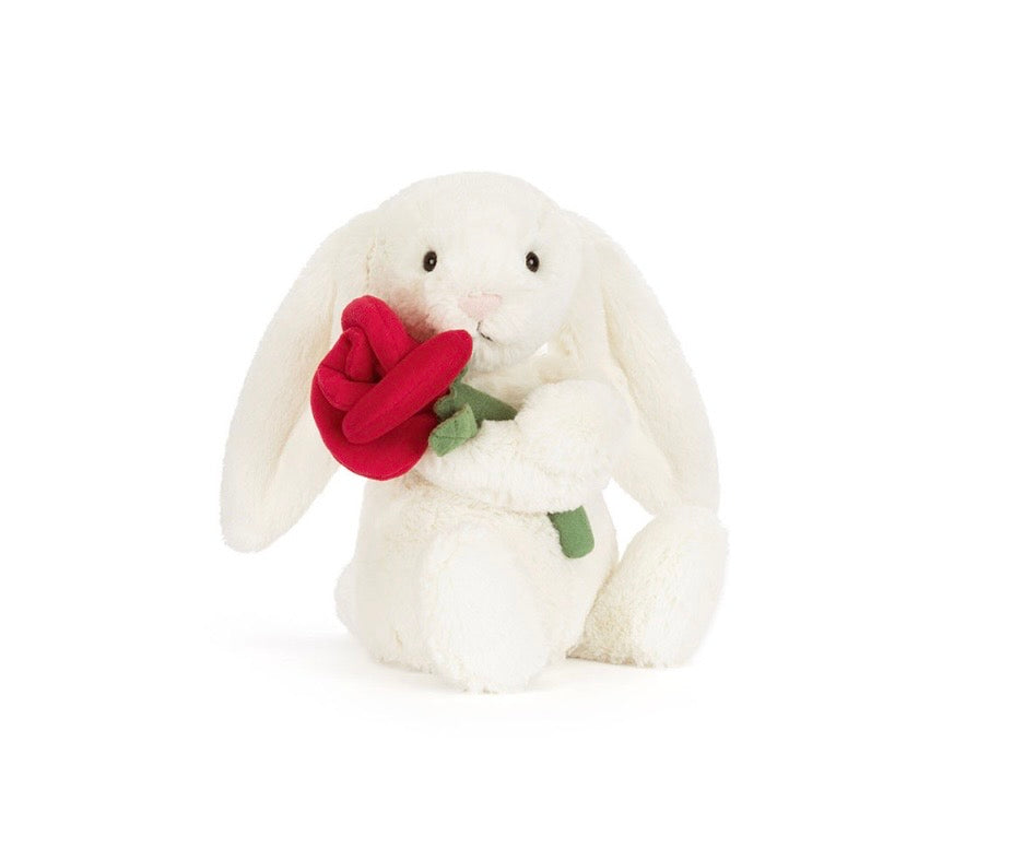 Cream Bunny With Rose