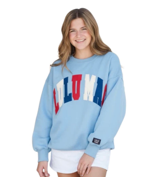 LuLu Mac Sweatshirt Red/White/Blue Stitched