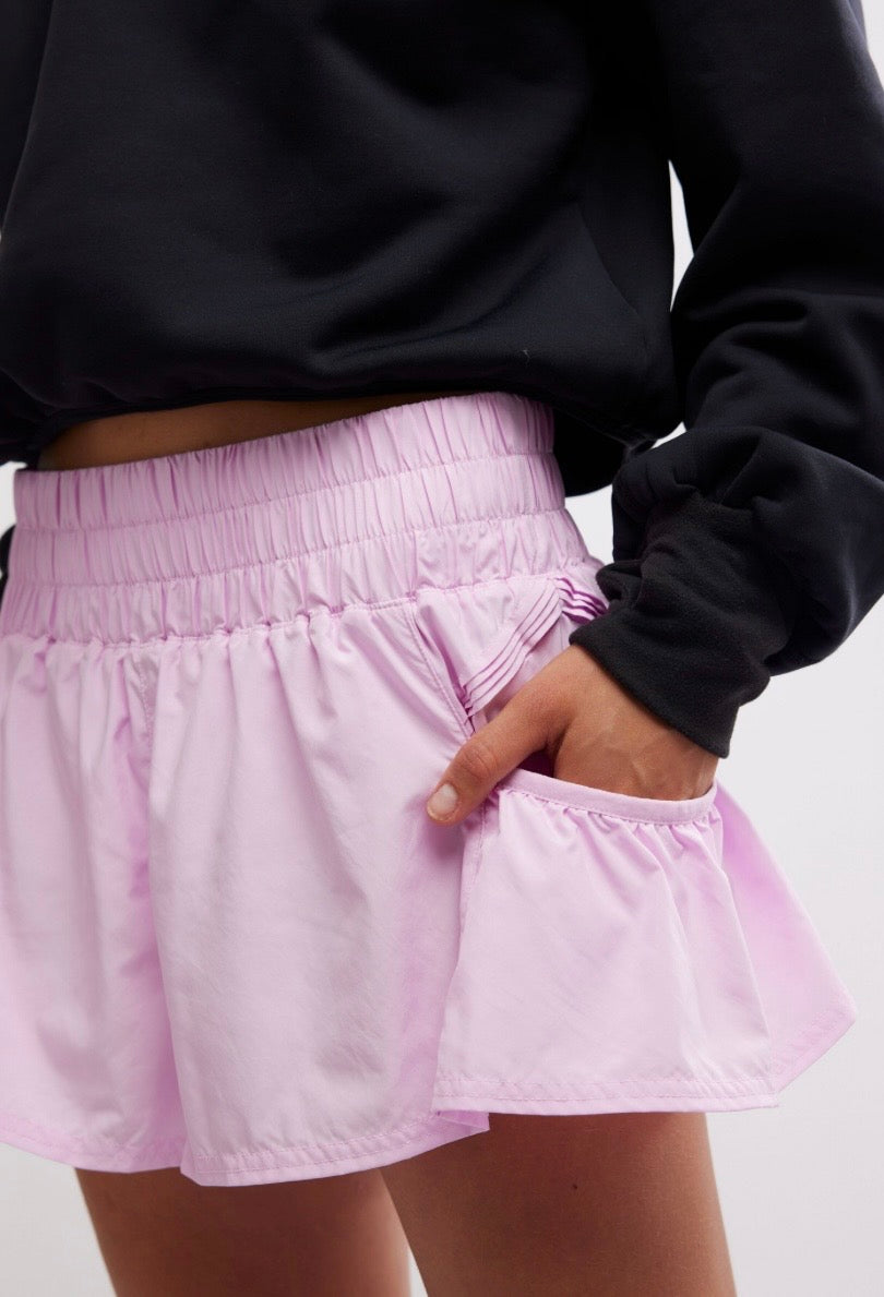 Get Your Flirt On Short Powder Pink