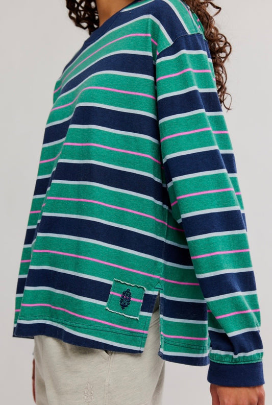 Printed Hustle Layer Navy/Green Glow