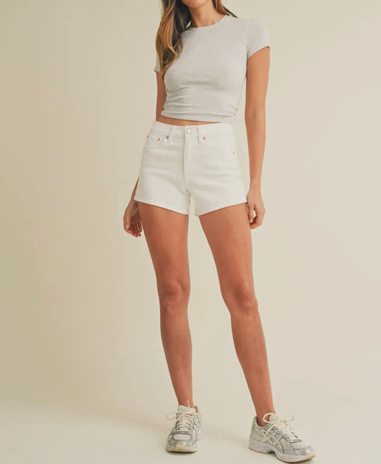 Summer Run White Denim Shorts