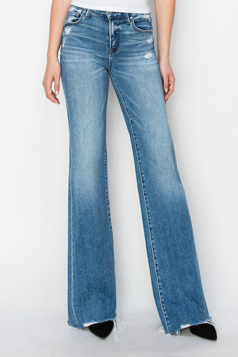 Gabby Mid Rise Wide Leg Jeans