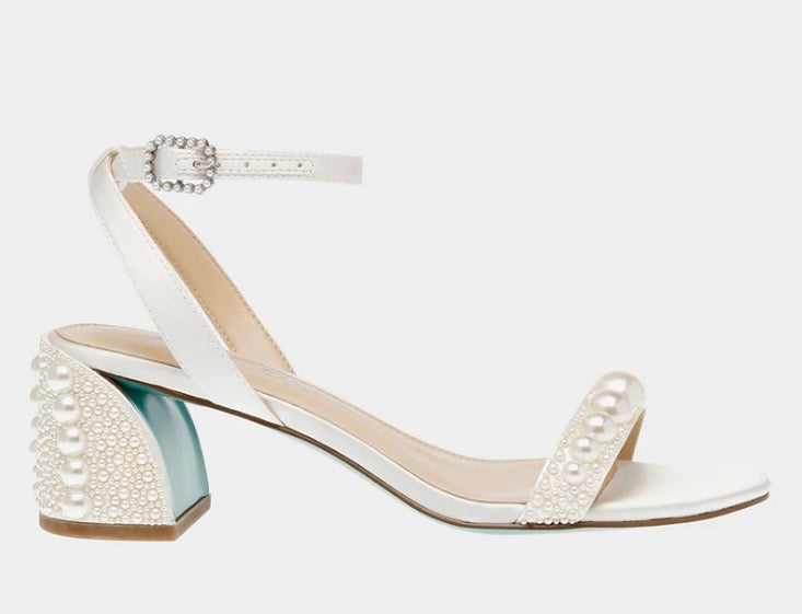Tina Ivory Pearl Block Heel