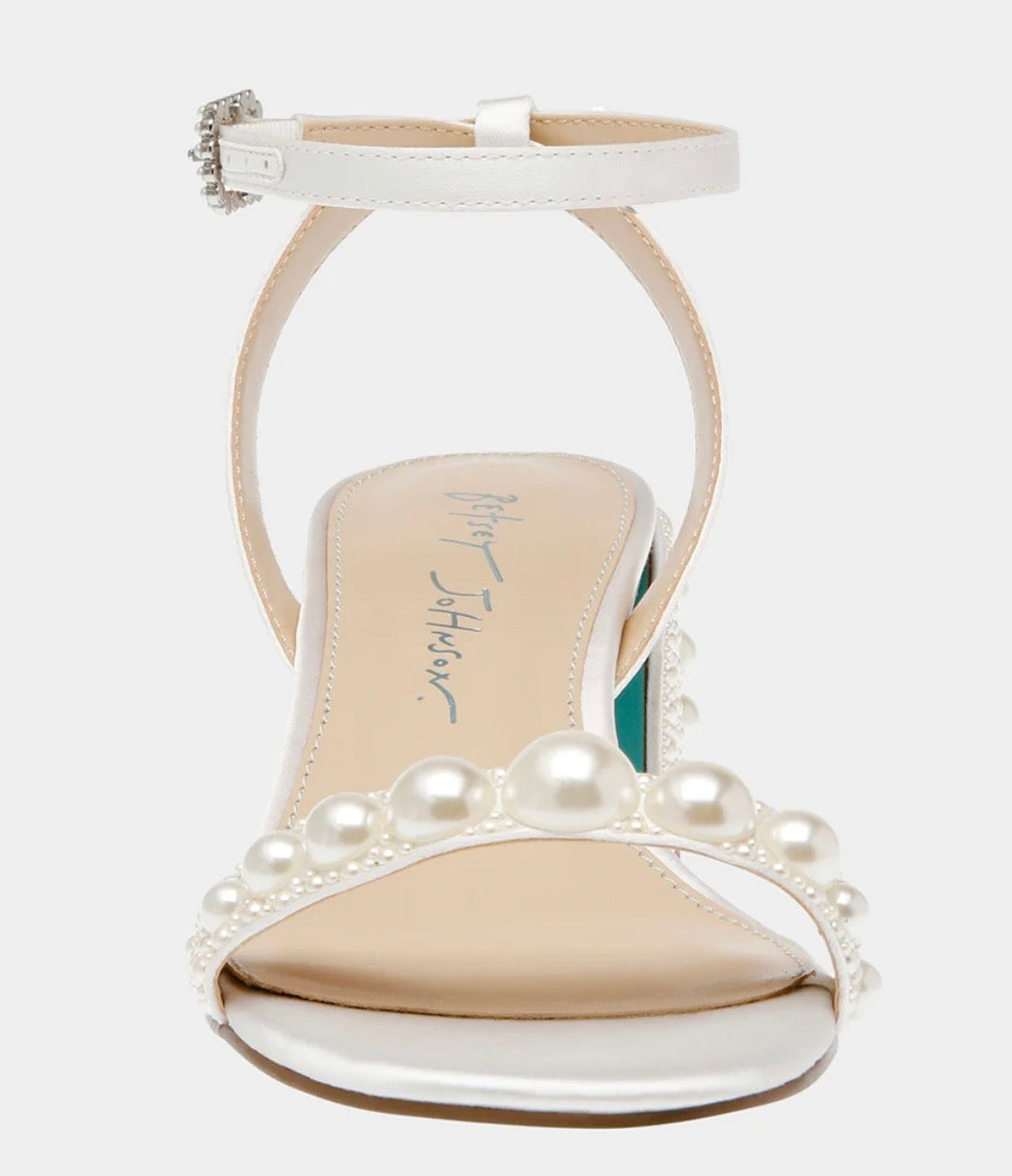 Tina Ivory Pearl Block Heel