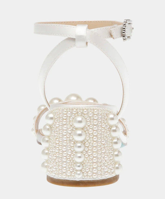Tina Ivory Pearl Block Heel