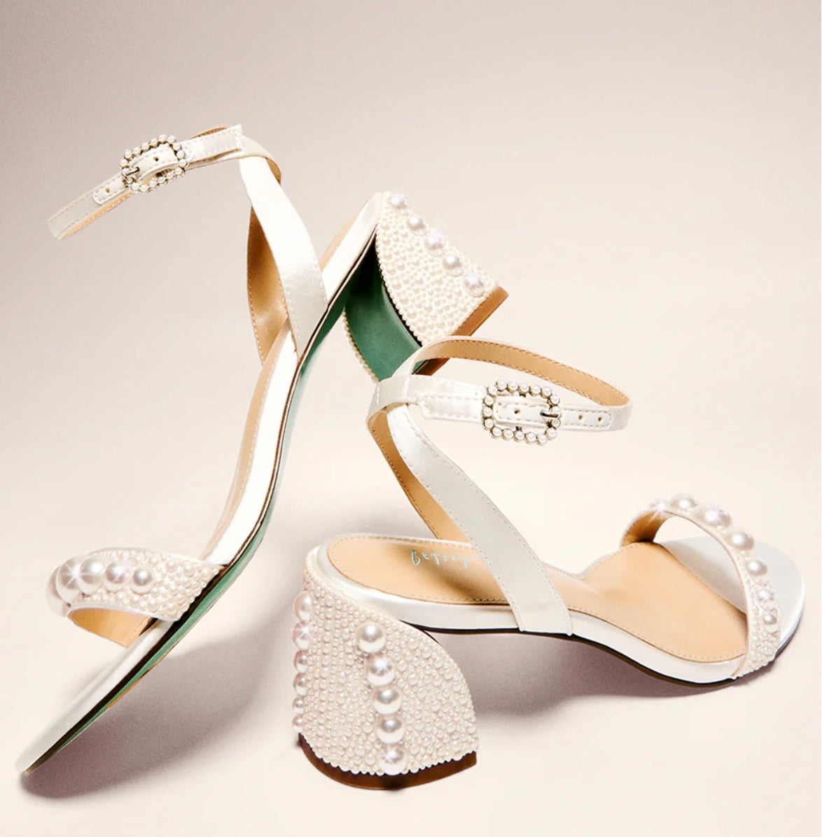 Tina Ivory Pearl Block Heel
