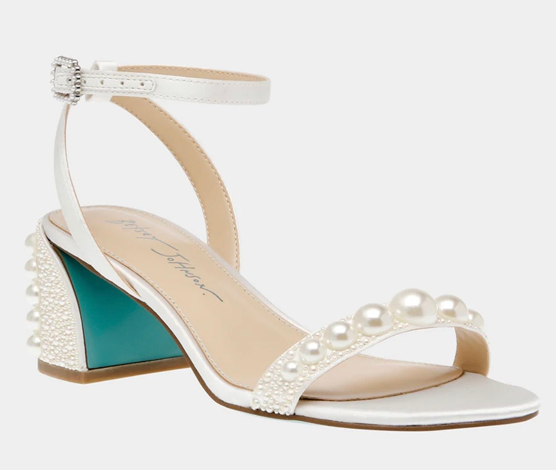 Tina Ivory Pearl Block Heel