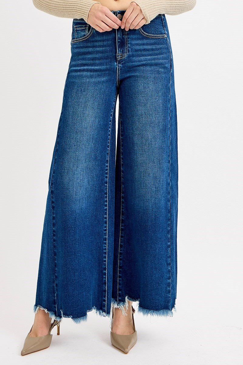Chatter Dark HR Ankle Wide Jeans