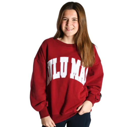 Crimson/White Stitch LuLu Mac Sweatshirt