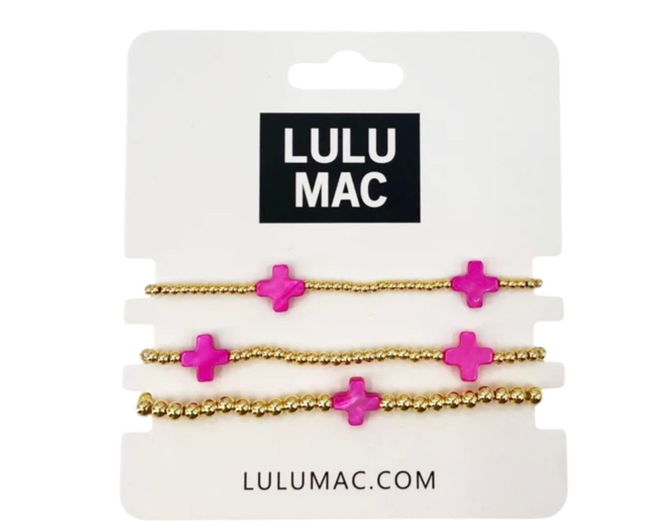 Pink Cross Beaded LuLu Bracelets