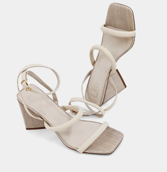 Evangeline Bone Woven Heels