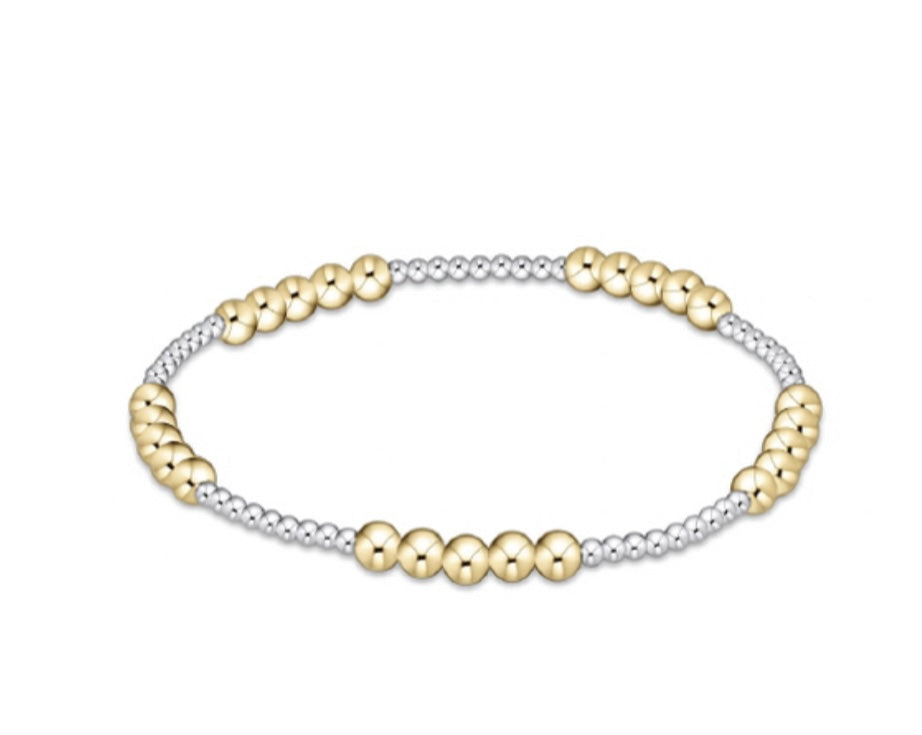 Classic Blissful 2mm bead bracelet - 4mm mixed metal