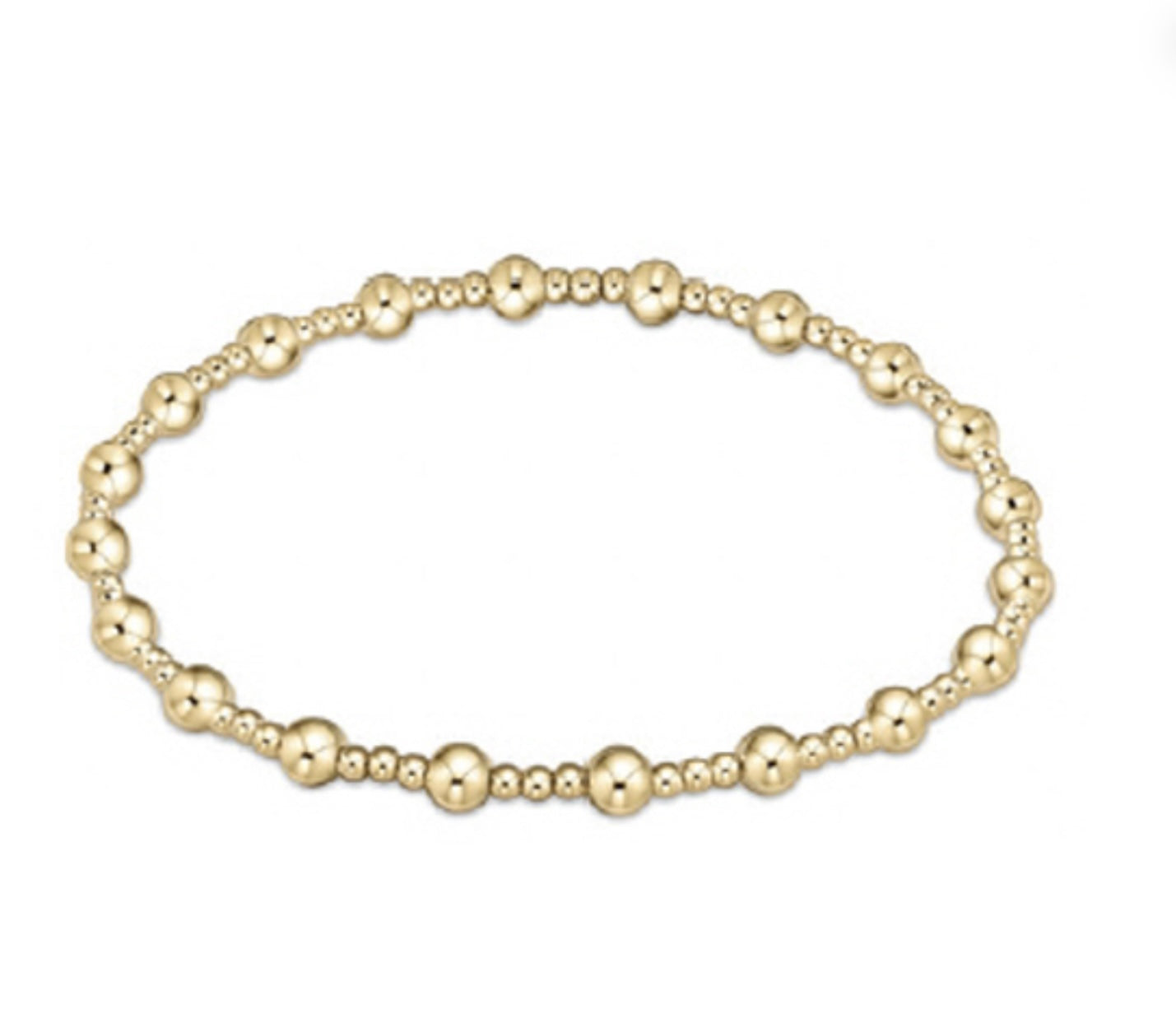 egirl Classic Sincerity Pattern 4mm Bead Bracelet - Gold