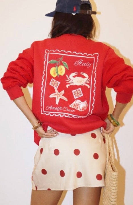 Amalfi Coast Italian Inspired Graphic Crewneck