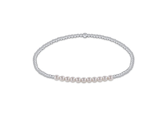 Sterling Bliss 2mm Bead Bracelet - Pearl