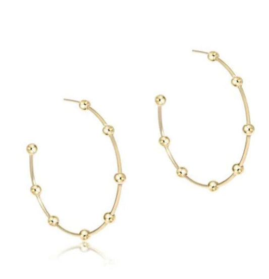 Beaded Simplicity 1.5” Post Hoop - Gold 4mm