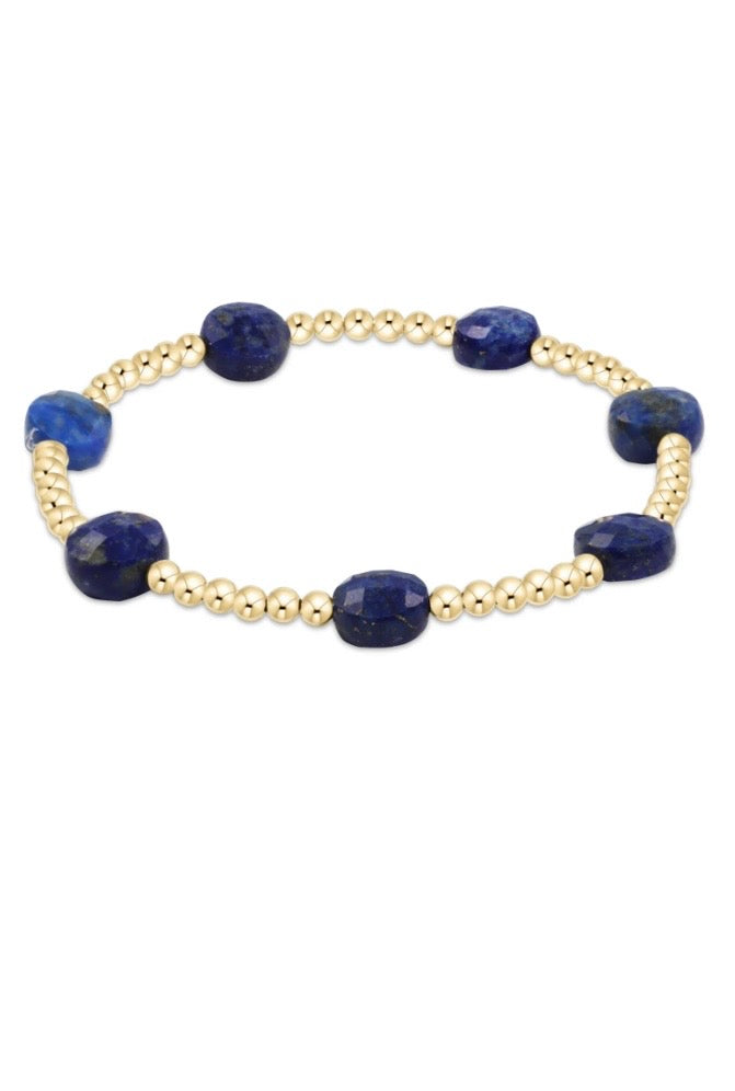Admire Gold 3mm Bead Bracelet - Lapis