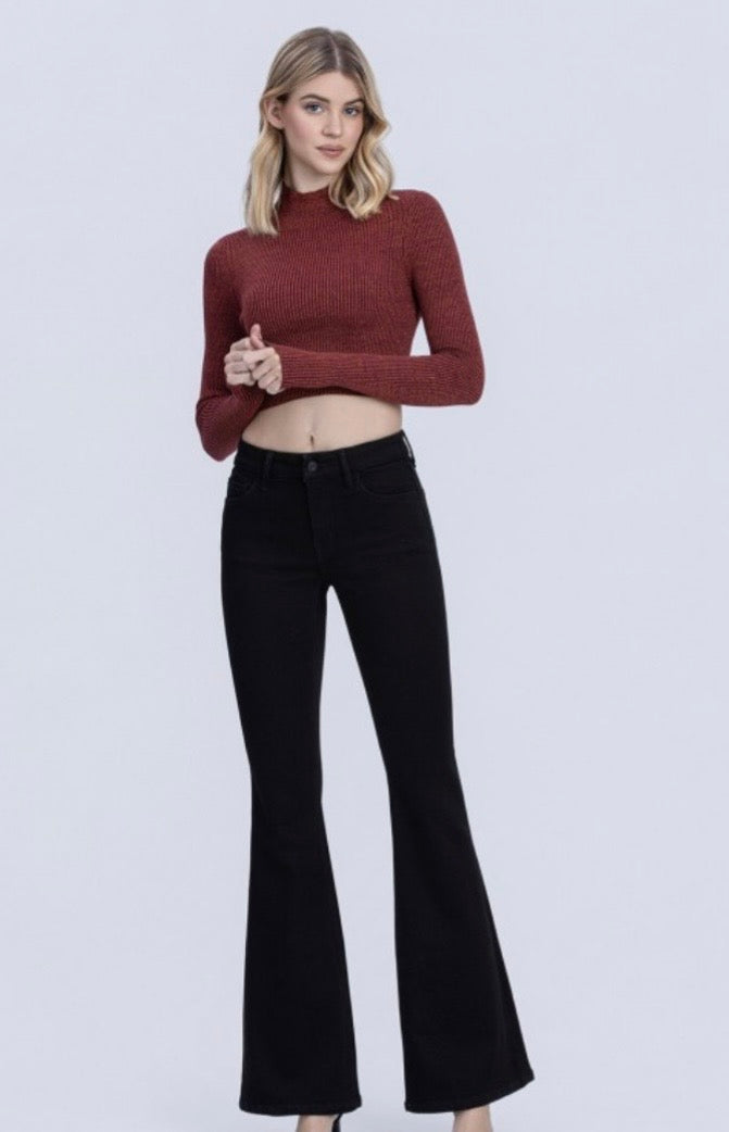 Friday Night Black Flare Denim