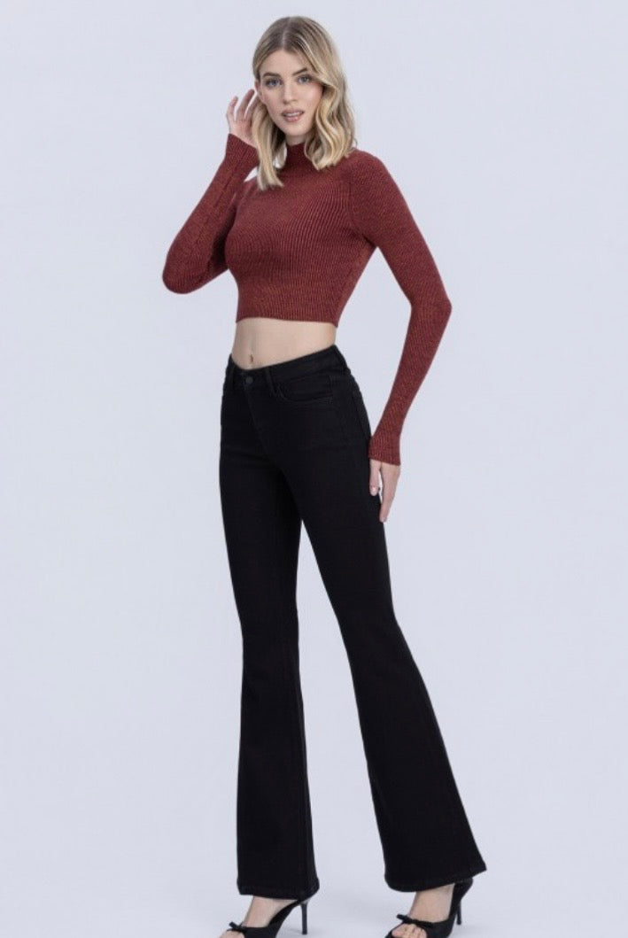 Friday Night Black Flare Denim