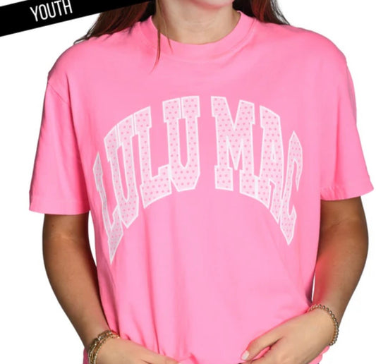 Youth Neon Pink Polka Dot Tee