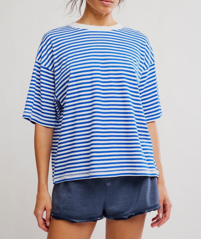 Stripe Tackle Tee Court Stripe Electric