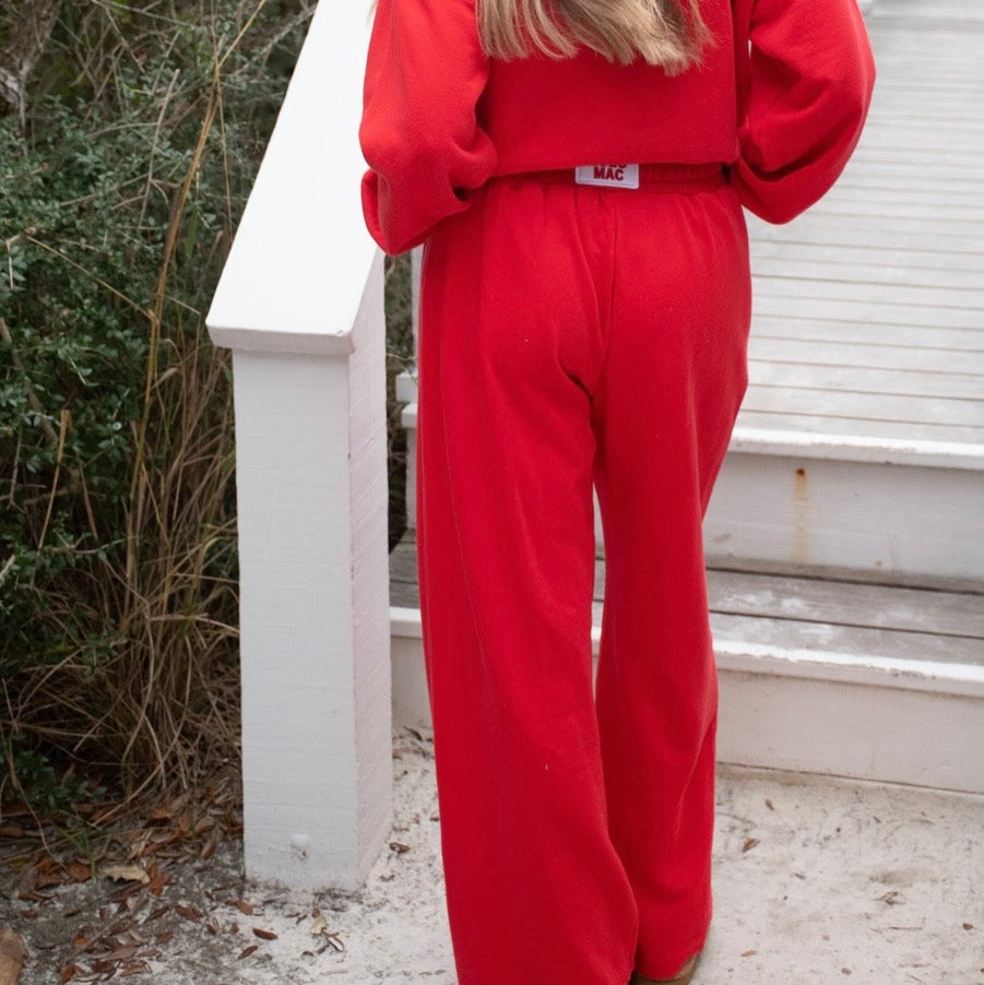 LuLu Mac Terry Cloth Pant - Red