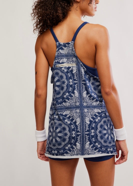 Hot Shot Mini Printed Dress Bandana Navy Combo