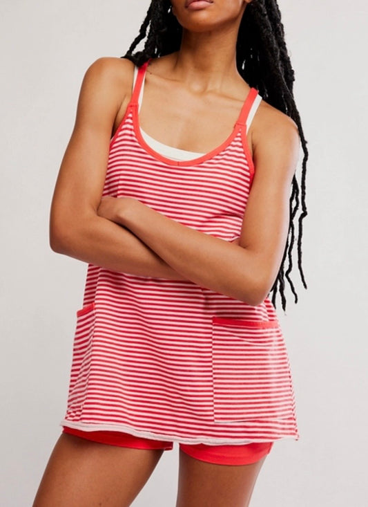 Hot Shot Mini Printed Dress Court Stripe Grapefr