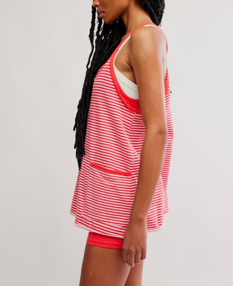 Hot Shot Mini Printed Dress Court Stripe Grapefr