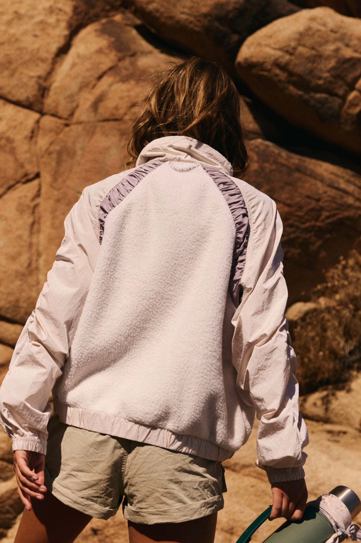 Amelia Zip Up Fleece Bleached Clay/Oyster