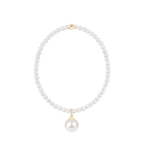 Classic Pearl 3mm Bracelet - Classic Pearl 10mm Charm
