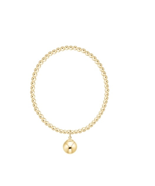 Classic Gold 3mm Bracelet - Classic Gold 10mm CharM