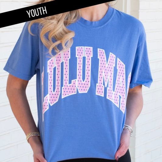 Youth Blue Lulu Mac Polka Dot Tee