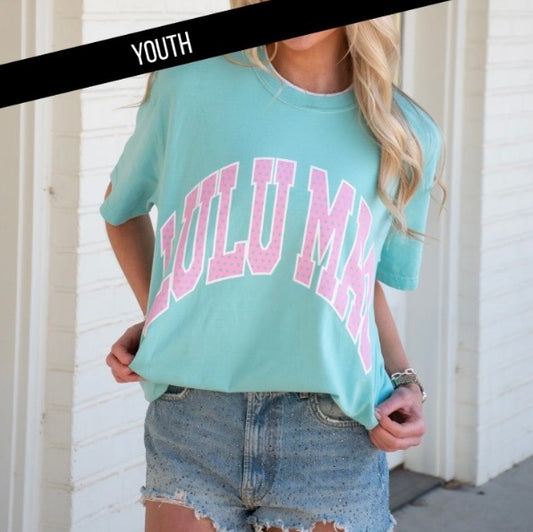 Youth Chalky Mint Lulu Mac Polka Dot Tee